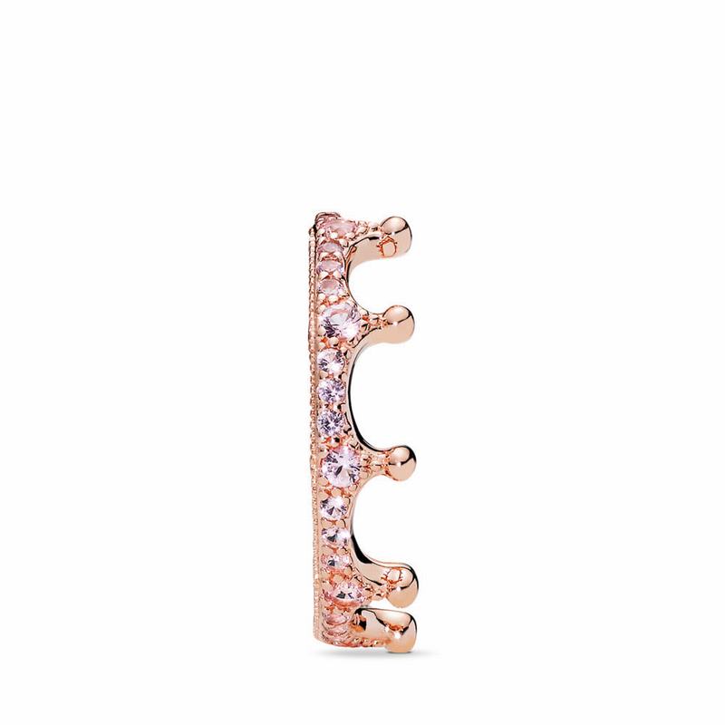 Pandora Australia Pink Sparkling Crown Stackable Ring - Pandora Rose™ | TLMIGO278